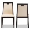 Set Of 2 Evelyn Modern And Contemporary Faux Leather Upholstered And Finished Dining Chairs Dark Brown/ Beige - Baxton Studio