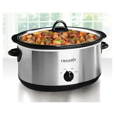 Crock-Pot 7qt Manual Slow Cooker - Stainless Steel: Original Slow Cooker, Removable Stoneware, Stay-Cool Handles, 270W 1 Crock-Pot 7qt Manual Slow Cooker - Stainless Steel: Original Slow Cooker, Removable Stoneware, Stay-Cool Handles, 270W