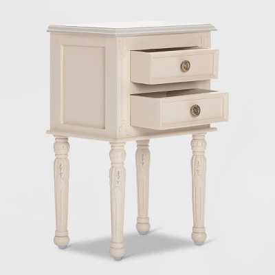 Richards Side Table With 2 Drawers White - Finch 1 Richards Side Table With 2 Drawers White - Finch