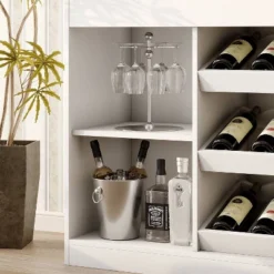 FUFU&GAGA White Home Bar Cabinet,LED Wine Rack With Storage,Liquor Cabinet With Tiered Display, For Living Room & Minimalist Interiors 19 FUFU&GAGA White Home Bar Cabinet,LED Wine Rack With Storage,Liquor Cabinet With Tiered Display, For Living Room & Minimalist Interiors -Baxton Studio Shop GUEST 3d6b7830 95ad 46bb b4ab da8335672e40