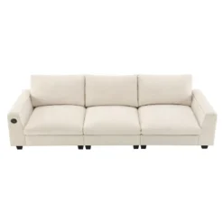 96''W Sofa Couch Set, Upholstered Storage Sofa Chair With USB Charges, Bluetooth Speaker, Cup Holders -ModernLuxe 19 96''W Sofa Couch Set, Upholstered Storage Sofa Chair With USB Charges, Bluetooth Speaker, Cup Holders -ModernLuxe -Baxton Studio Shop GUEST 3de6e927 3306 478d a050 69f078aae07b