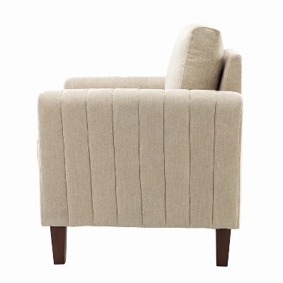 Deionides Tufted Wooden Upholstered Comfy Club Chair For Bedroom And Living Room With Wood Legs | ARTFUL LIVING DESIGN 2 Deionides Tufted Wooden Upholstered Comfy Club Chair For Bedroom And Living Room With Wood Legs | ARTFUL LIVING DESIGN - Image 2