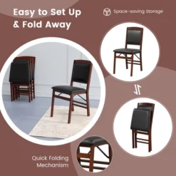Costway 2 Pack Folding Dining Chairs Foldable Chairs With PVC Padded Seat & High Backrest 13 Costway 2 Pack Folding Dining Chairs Foldable Chairs With PVC Padded Seat & High Backrest -Baxton Studio Shop GUEST 3e4a2a70 78dc 4e98 9044 3a8217f62147