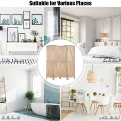 Costway 4Panels Folding Wooden Divider W/x-shaped Design 5.6 Ft Tall Brown -Baxton Studio Shop GUEST 3e81e0af 5aac 4ab0 ac57 3913f0f1a1e6