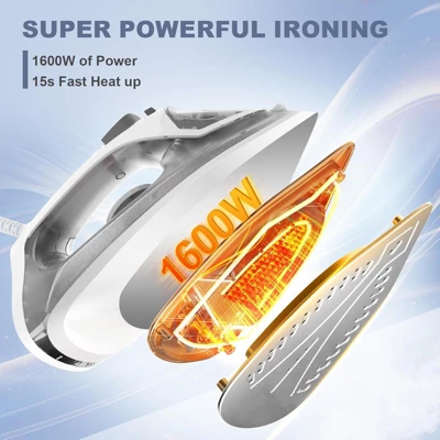 OSTBA 2300W Steam Iron, Nonstick Soleplate, Rapid Heating, Self-Clean, Anti-Limescale, Drip Stop, 300ml Tank For Home 3 OSTBA 2300W Steam Iron, Nonstick Soleplate, Rapid Heating, Self-Clean, Anti-Limescale, Drip Stop, 300ml Tank For Home - Image 3