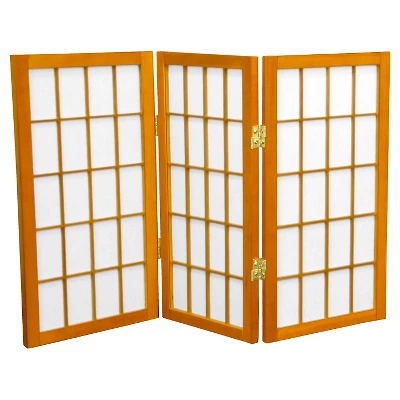 2 Ft. Tall 3 Panels Desktop Window Pane Shoji Screen - Oriental Furniture 3 2 Ft. Tall 3 Panels Desktop Window Pane Shoji Screen - Oriental Furniture - Image 3