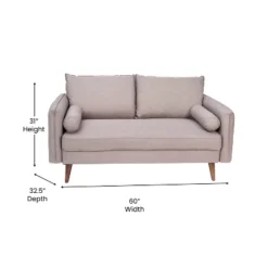 Emma And Oliver Upholstered Mid-Century Modern Pocket Spring Loveseat With Wooden Legs And Removable Back Cushions -Baxton Studio Shop GUEST 3ed2e2ae 1301 4e8d bf7b b705dc79d5e3