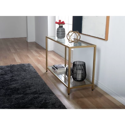 47" Camber Modern Glass Console Table Gold - Studio Designs Home 6 47" Camber Modern Glass Console Table Gold - Studio Designs Home - Image 6