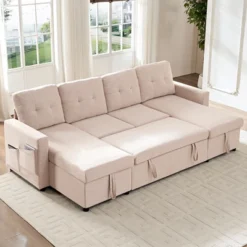 Mjkone W98" 4-Seater Modular Sleeper Sofa Bed With Storage Chaise,U-shaped Sofa With Pull-out Bed 18 Mjkone W98" 4-Seater Modular Sleeper Sofa Bed With Storage Chaise,U-shaped Sofa With Pull-out Bed -Baxton Studio Shop GUEST 3efbb725 984e 4eb4 a4e5 74fed47883a7