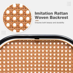 Costway Set Of 2 Bar Stools Faux Leather Bar Height Kitchen Chairs With Rattan Back Brown/Green -Baxton Studio Shop GUEST 3f3b3d09 a91f 41fd 8315 fbfead3573bd