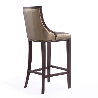 Fifth Avenue Upholstered Beech Wood Faux Leather Barstool - Manhattan Comfort 4 Fifth Avenue Upholstered Beech Wood Faux Leather Barstool - Manhattan Comfort - Image 4