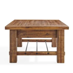 Alaterre Furniture Durango Industrial Wood Coffee Table Dark Brown: Rustic Acacia & Steel, Fixed Shelf -Baxton Studio Shop GUEST 3f9bf42e 00c1 4429 8560 6c4d0806710a