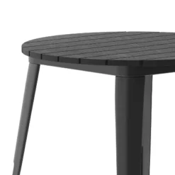 Emma And Oliver Indoor/Outdoor Dining Table, 30" Round All Weather Poly Resin Top With Steel Base -Baxton Studio Shop GUEST 3fc15d67 f0d0 40d4 89b2 5bdf9c210d7c