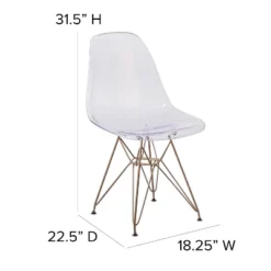 Flash Furniture Elon Series Ghost Chair With Gold Metal Base -Baxton Studio Shop GUEST 3fe4deb9 f4d9 490b 8966 86d6822fbe9e