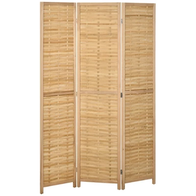 HOMCOM Room Divider, 5.5' Tall Bamboo Portable Folding Privacy Screens, Hand-Woven Double Side Partition Wall Dividers For Home, Natural 7 HOMCOM Room Divider, 5.5' Tall Bamboo Portable Folding Privacy Screens, Hand-Woven Double Side Partition Wall Dividers For Home, Natural - Image 7