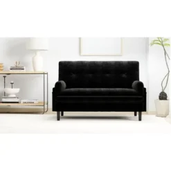 SKRAN Futon Sofa Bed, Loveseat Couch Sofa, Convertible Sleeper With Adjustable Backrest And Upholstered 2-Seat For Small Space, Living Room