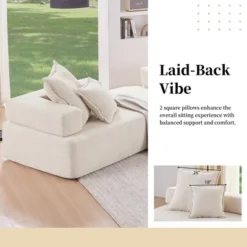 1/2/3/4pcs Oversized Modular Sectional Sofa, Boucle Convertible Floor Sofa Couch Set 4B -ModernLuxe -Baxton Studio Shop GUEST 3ff6d496 3df7 43c7 bceb 03b652d1d842 1