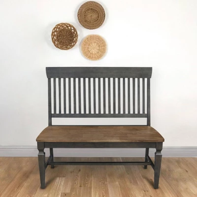 Vista Slatback Bench Hickory Brown - International Concepts 1 Vista Slatback Bench Hickory Brown - International Concepts