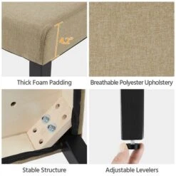 Yaheetech 4pcs Upholstered Fabric Dining Chairs With Solid Wood Legs For Dining Room -Baxton Studio Shop GUEST 4012bf73 095a 4c62 8970 239fb91873fb