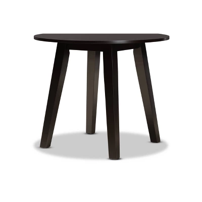 35" Ela Wide Round Wood Dining Table - Baxton Studio 3 35" Ela Wide Round Wood Dining Table - Baxton Studio - Image 3