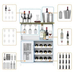 GustoWave Small Bar Cabinet, Modern Liquor Cabinet With Adjustable Wine Rack & Storage Shelves For Home -Baxton Studio Shop GUEST 402a2f61 d3fb 464d a0d9 3348b2f274fc