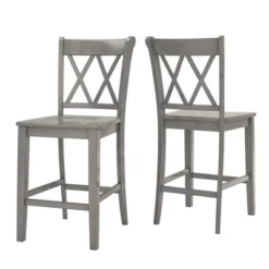 2pk 24" South Hill Double X Back Counter Height Barstools - Inspire Q -Baxton Studio Shop GUEST 40440e79 8a1e 46d8 a3c5 ae0c17a982f2