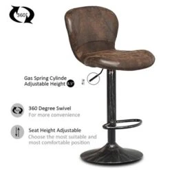 Costway Set Of 4 Adjustable Retro Swivel Bar Stools W/ Backrest & Footrest Brown 12 Costway Set Of 4 Adjustable Retro Swivel Bar Stools W/ Backrest & Footrest Brown -Baxton Studio Shop GUEST 404a3844 1b1c 4db1 8aaa f5d2b08dbbcc
