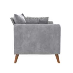 Magnolia 2 Seater Loveseat Sofa With Pillows Pocket Coil Seating Light Gray Velvet - Novogratz -Baxton Studio Shop GUEST 405a547c fec2 415c a27e cb0744033062