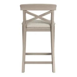 Set Of 2 26" Bayview NonSwivel Counter Height Barstool White/Silver - Hillsdale Furniture -Baxton Studio Shop GUEST 40740da2 1928 4e1c 8a24 bf816811f399