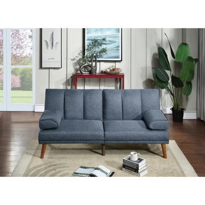 71'' Convertible Polyfiber Sofa Bed With Patterned Cushion And Solid Wood Legs 14 71'' Convertible Polyfiber Sofa Bed With Patterned Cushion And Solid Wood Legs - Image 14