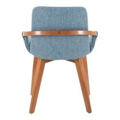 LumiSource Cosmo Chair Walnut Bamboo/Blue Noise Fabric -Baxton Studio Shop GUEST 412174df b7c3 4eef 9df2 f3e47e726b0a