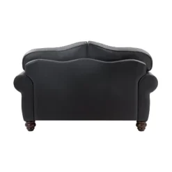 Antonia 60" Wide Chesterfield Loveseat, Genuine Leather Sofa With Nailhead Trim And Rolled Armrests -A+B | ARTFUL LIVING DESIGN -Baxton Studio Shop GUEST 416b3ba8 ca5b 4662 9923 2066c8242a4a