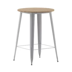 Flash Furniture Declan Commercial Indoor/Outdoor Bar Top Table, 30" Round All Weather Poly Resin Top With Steel Base -Baxton Studio Shop GUEST 41b14972 ff08 4232 8ebb 652cce53a064