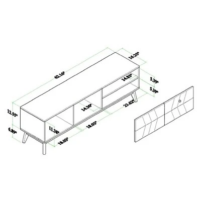Hartman Wood TV Stand For TVs Up To 60" Walnut Brown - Baxton Studio 4 Hartman Wood TV Stand For TVs Up To 60" Walnut Brown - Baxton Studio - Image 4