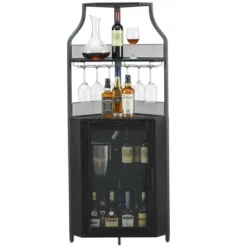 GustoWave 61'' Tall Corner Wine Bar Cabinet With Adjustable Shelves, 5-Tier Industrial Bar Cabinet With Glass Holder, Bar With Mesh Door 19 GustoWave 61'' Tall Corner Wine Bar Cabinet With Adjustable Shelves, 5-Tier Industrial Bar Cabinet With Glass Holder, Bar With Mesh Door -Baxton Studio Shop GUEST 41eb0ae6 8ff6 4aa5 8aac 3bbedad23e51