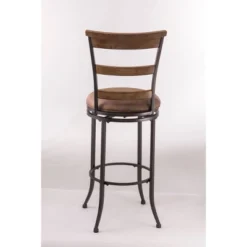 Charleston Swivel Ladder Back 26" Counter Height Barstool Metal/Tan - Hillsdale Furniture