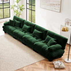 4 Seater Modular Deep Seat Chenille Sofa Couch Comfy Upholstered Sofa For Living Room Chenille Light Coffee -Baxton Studio Shop GUEST 41fadf01 3362 4cab b42e db3e9ce6f799
