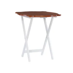 Austin Tray Table Set White/Hazelnut - Powell Company -Baxton Studio Shop GUEST 41fcb73d 4892 43cf bafc e27704ce57cf