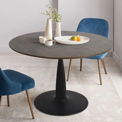 40'' Harold Foil Round Top Black Base Round Pedestal Dining Table -The Pop Maison 5 40'' Harold Foil Round Top Black Base Round Pedestal Dining Table -The Pop Maison - Image 5