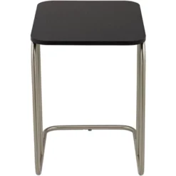 55 Downing Street Modern Dark Oak Brushed Nickel Rectangular Accent Side End Table 20" X 15 1/2" Gray For Living Room Home House -Baxton Studio Shop GUEST 4231f568 b40a 4d81 bdd7 dd93d262ad89