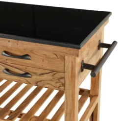 Coastal Wood Kitchen Cart Brown - Olivia & May -Baxton Studio Shop GUEST 4258de58 a328 4702 9ee2 84866d716406