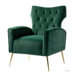 Raphael Velvet Tufted Upholstered Wingback Chair Accent Wingback Silhouette With Diamond Button Tufting | Karat Home -Baxton Studio Shop GUEST 426164a3 5566 4c27 8723 542d63c05d80