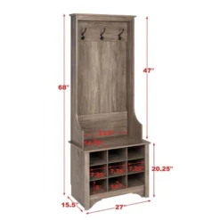27" Narrow Hall Tree With 9 Shoe Cubbies - Prepac 18 27" Narrow Hall Tree With 9 Shoe Cubbies - Prepac -Baxton Studio Shop GUEST 4265c694 6983 4ebb 8a19 e2abee3d4aa2