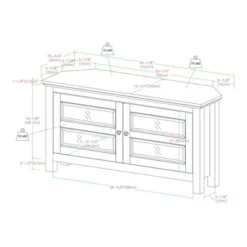 Modern 2 Glass Door Corner TV Stand For TVs Up To 48" - Saracina Home -Baxton Studio Shop GUEST 42919296 abf4 42ae ae74 3192155a42e4