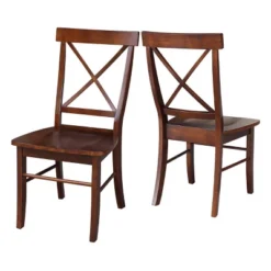 Set Of 2 X Back Chairs With Solid Wood Seats Espresso - International Concepts 13 Set Of 2 X Back Chairs With Solid Wood Seats Espresso - International Concepts -Baxton Studio Shop GUEST 42940b1b 074e 454d a966 4bec75957d61