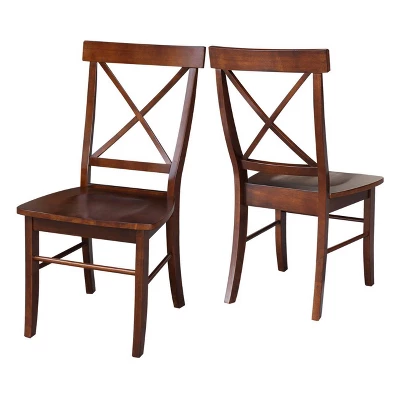 Set Of 2 X Back Chairs With Solid Wood Seats Espresso - International Concepts 6 Set Of 2 X Back Chairs With Solid Wood Seats Espresso - International Concepts - Image 6