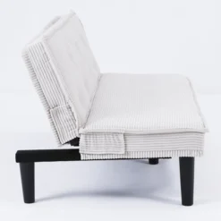 66'' Soft Corduroy Fabric Sofa Bed With Button-Tufted Backrest, Convertible For Living Room, Apartment And Bedroom -Baxton Studio Shop GUEST 429addd7 5101 4af0 92e1 4478ed30c46f