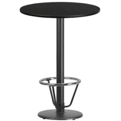 Emma And Oliver 30" Round Laminate Bar Table With 18" Round Foot Ring Base -Baxton Studio Shop GUEST 42bb4cf5 fa1e 436c b362 ccd78b10f13e