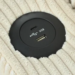 82.5"W Modern L-Shaped Sectional Sofa With Storage Chaise, Cup Holders And USB Ports, Corduroy Upholstered Fabric Sofa Couch - ModernLuxe -Baxton Studio Shop GUEST 42d0ecbf ba63 4b28 b9c6 d30baec23ef7