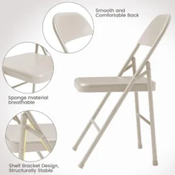 Folding Chairs, Metal Foldable Chair, For Indoor Outdoor Dining Room, Camping, Wedding, Commercial Banquet -Baxton Studio Shop GUEST 42e1df4d 3d1f 446a b3b7 5140e14cf957